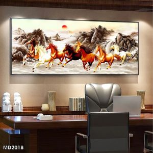 Tranh Phòng khách MD2018 Canvas mã đáo thành công khổ ngang Pleiku